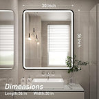 30X36 Inch LED Mirror for Bathroom, Large Wall Mounted Makeup Mirror, Dimmable - Image 7
