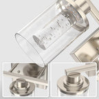 DORESshop 3-Light Brushed Nickel Bathroom Light Fixtures, Crystal LED Bathroom - Image 4