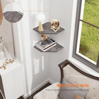 Homode Corner Shelf Wall Mount, Cable Box, Wood Hanging Storage Shelf Organizer - Image 5