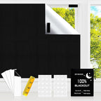 Blackout Blind，118x57 inches Portable Black Out Blinds Stick On Window by CyanCloud