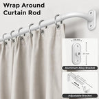 Curtain Rods 32-46 Inch, 1 Inch Adjustable Heavy Duty Room Darkening Window - Image 2