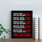 Pyradecor Black Framed Canvas Wall Art Inspirational Poster Office Positive - Image 7