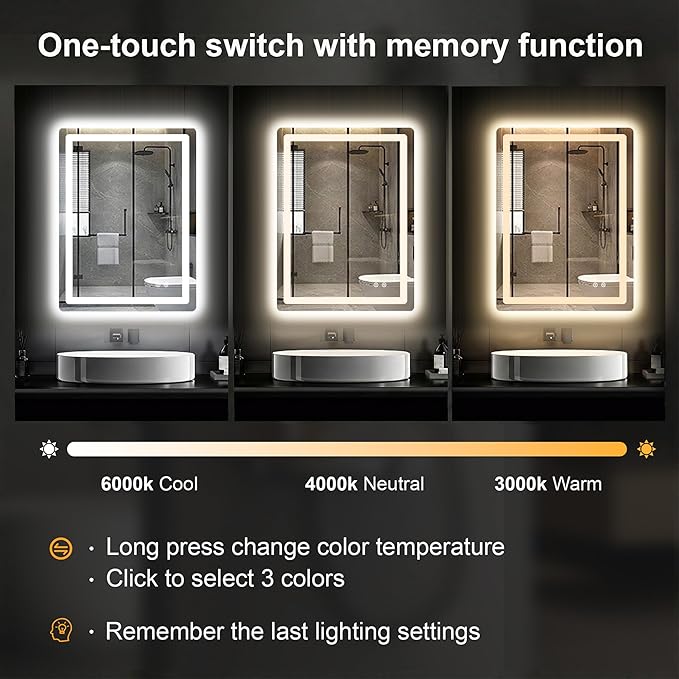 AMOISE LED Bathroom Vanity Mirror - Image 4