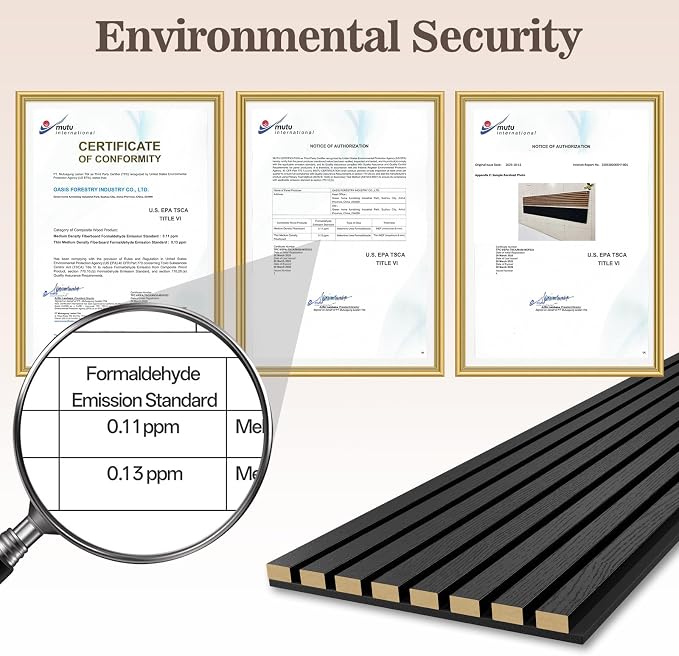 4 Pack Wood Panels for Wall, 94.4" x 12.8" Acoustic Wood Slat Wall Panel for - Image 5