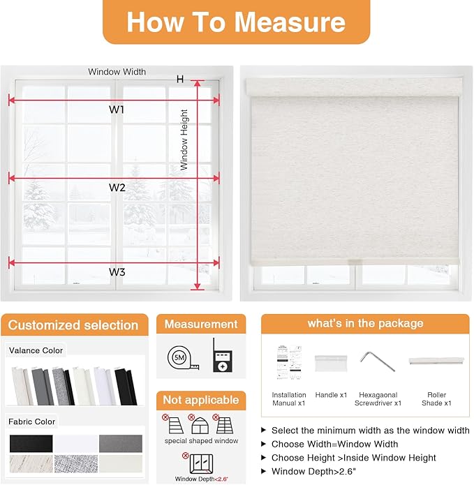 AOSKY No Drill Cordless Blackout Roller Shades - Image 5
