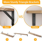 YGEOMER Floating Shelves for Wall, 35in Light Carbonized Brown Wall Shelves for - Image 3