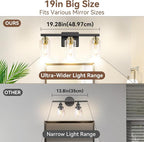 3-Light Bathroom Light Fixtures, Classic Wall Light Fixture - Image 6