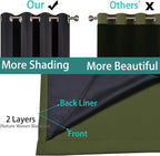 Yakamok 100% Blackout Curtains 96 Inches Long, 2 Thick Layers Heat and Full - Image 5