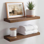 Homeforia Classic Walnut 18 inch Floating Shelf, High End Solid Real Wood Small by Homeforia