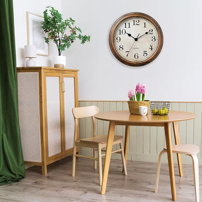 Wall Clock, Vintage Battery Operated, Retro Silent Non Ticking Decorative Clocks - Image 5