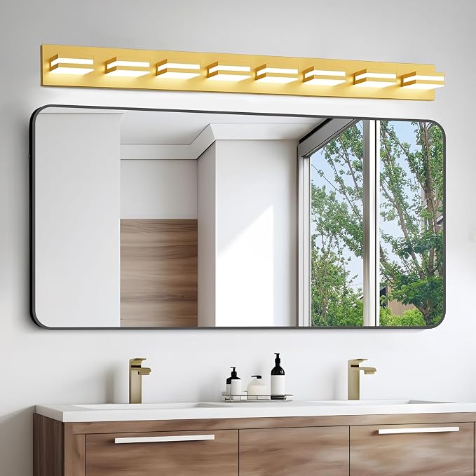 IZORRO LED Modern Bathroom Lights Fixtures, Brushed Glod Acrylic Wall Lighting - Image 6