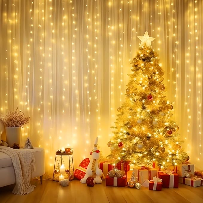 Minetom Curtain Lights, 300 LED Dimmable Fairy Lights Twinkle Lights - Image 2