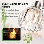 3-Light Bathroom Light Fixtures, Brushed Nickel Wall Lights - Image 3