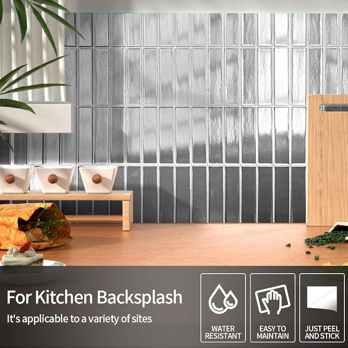 Peel and Stick Backsplash 3D Wall Tiles, Self-Adhesive, Oil Proof, Waterproof - Image 2