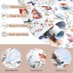 Froluya Mushroom Wallpaper Peel and Stick Vintage Floral Contact Paper 16.9" x - Image 4