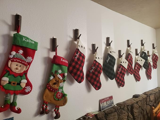 YANGQIHOME Pack of 4 Vintage Real Wood Tree Branch Wall Hook, Rustic Decorative - Image 3