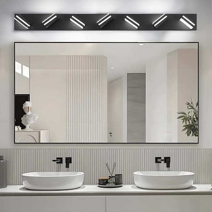 IZORRO LED Modern Bathroom Lights Fixtures, Matte Black Acrylic Wall Lighting - Image 7