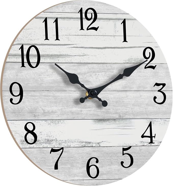 KECYET Wall Clock Battery Operated 8 Inch Gray Silent Non Ticking Country - Image 3