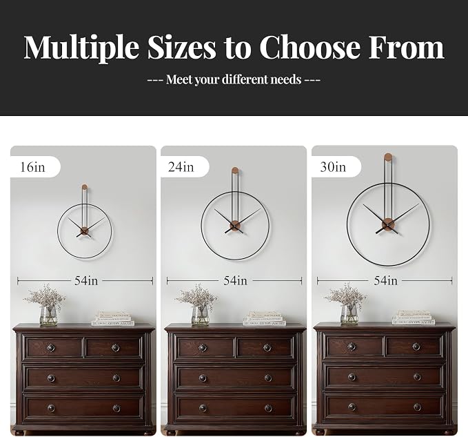 Cuspin 16 inch Wall Clock, Silent Non-Ticking Battery Operated Modern Clocks - Image 7