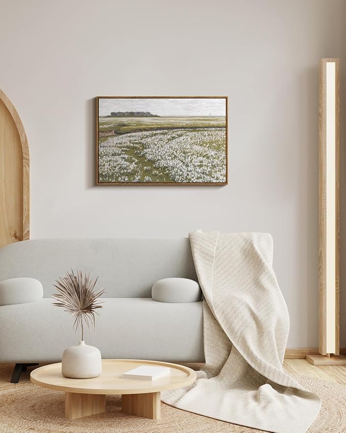 InSimSea Framed Canvas Wall Art Vintage Decor, Classical Grassland Paintings - Image 3