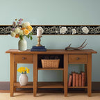 Beige Floral Scroll Wallpaper Border 196x4 Inch Peel and Stick Wall Border - Image 6