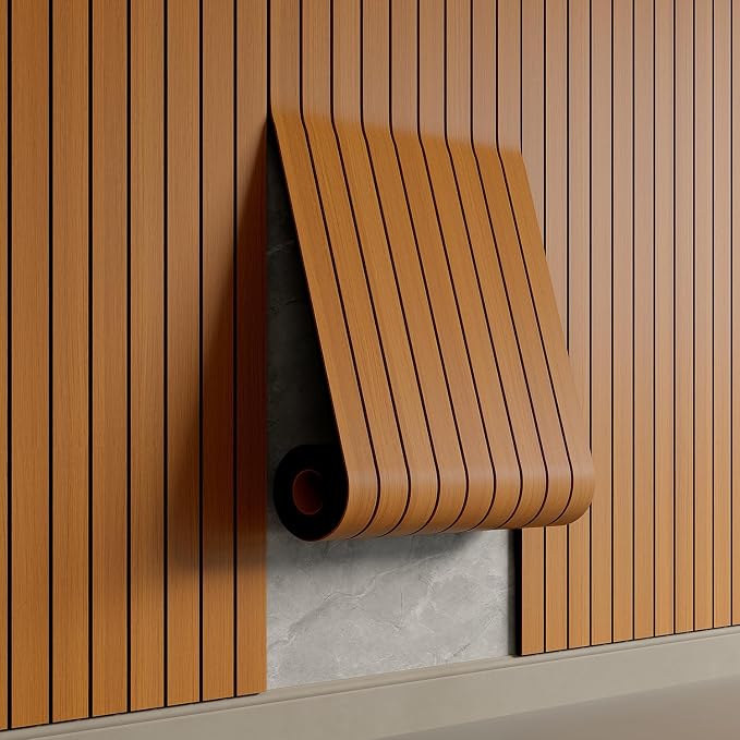 YU LI 3DH Peel and Stick PVC Slat Wall Panel 236"x15.75" Self-Adhesive Thick by YULI3DH