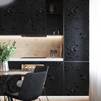 Erfoni Black Peel and Stick Wallpaper Black Floral Embossed Contact Paper - Image 7