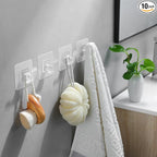 DELITON 10 Pack Adhesive Towel Hooks, Coat Hooks Stick on Wall Hanging Robes by DELITON