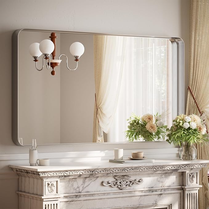 55"x 30" Silver Bathroom Mirror - Image 8