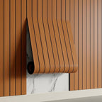 Yutianli PVC Slat Wall Panel Peel and Stick 236"x 15.7" Faux Wood Slat Panel by Yutianli