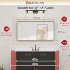 Keonjinn 42 x 20 Inch Brushed Nickel Bathroom Mirrors - Image 6