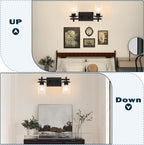 2-Lights Bathroom Vanity Lights, Matte Black Vanity Light Fixtures Over Mirror - Image 4