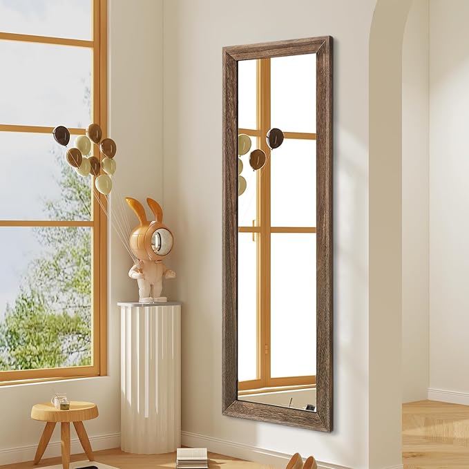 AAZZKANG Hanging Mirror Full Length Vintage Large Mirrors Wooden Framed 58"x20" - Image 7