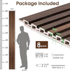 WPC Slat Wall Panels 8 Pack 96" x 8.2", Waterproof Fluted Wall Paneling - Image 5