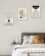 HesenDot Unframed Abstract Geometric Line Wall Art Set of 3, 12x16in Boho Mid - Image 5