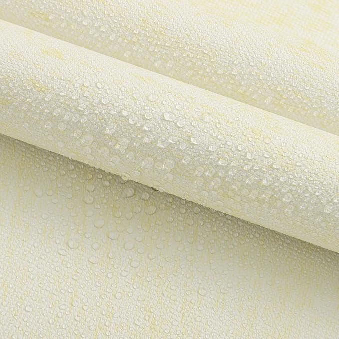 Grasscloth Peel and Stick Wallpaper Yellow Beige Textured Contact Paper 15.7in - Image 5