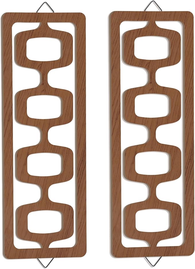 CroBlissful 2 Pcs Mid Century Modern Wall Art Wood Mid Century Elegance Decor by CroBlissful