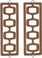 CroBlissful 2 Pcs Mid Century Modern Wall Art Wood Mid Century Elegance Decor by CroBlissful