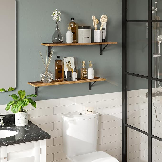 DINZI LVJ Wall Shelves, 23.6 x 7.9 x 6.1 Inch Floating Shelves - Image 2