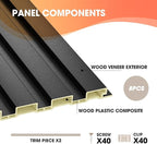 OUZUGIE WPC Acoustic Slat Wall Paneling, Living Room, TV Background, Study Room - Image 4