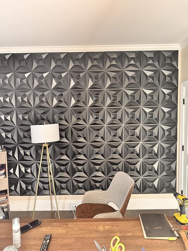 40 PCS 3D Wall Panels for Interior Wall Décor Black 11.8"*11.8" Covering Panels - Image 3