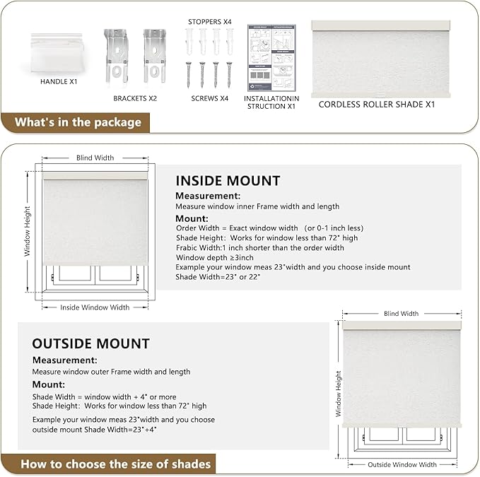 AOSKY Custom Linen Roller Blinds Shades - Image 6