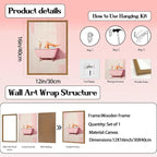 Funny Pink Girl Bathroom Wall Art, Cute Girly Bathtub Wall Decor Painting - Image 3