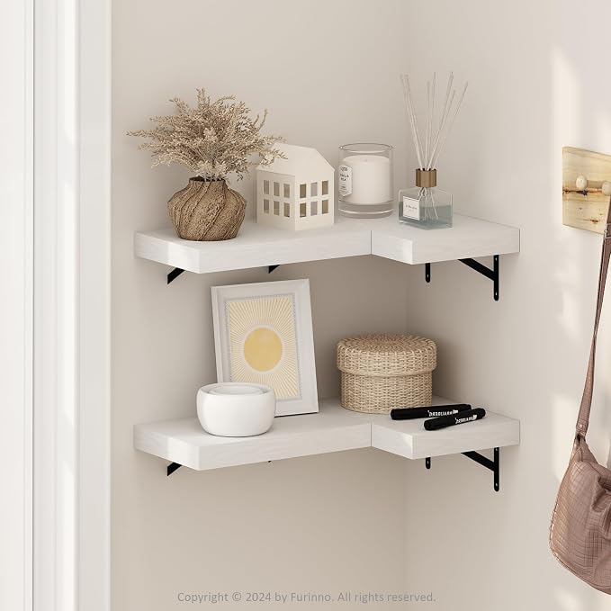 Furinno Tanna Floating Shelves for Wall Set of 4, 15-Inch Wall Shelf, Triple - Image 2