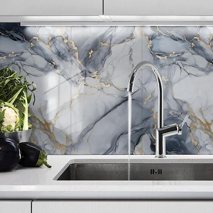 22pcs Marble Peel and Stick Waterproof Wall Panels, Heat-Resistant Backsplash - Image 9