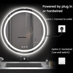 Round LED Bathroom Mirror with Lights, Backlit & Front Lighted, Wall-Mounted - Image 6