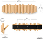 Umbra Picket Coat Rack with 8 Hooks – Natural Wall-Mounted Coat Rack with - Image 3