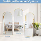 56"X18" Arched Full Length Mirror, Tempered Glass Full Body Mirror - Image 5