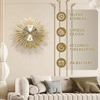 Large Wall Clock, 27inch Gold Wall Clock Non-Ticking Mid Century Wall Clocks - Image 5