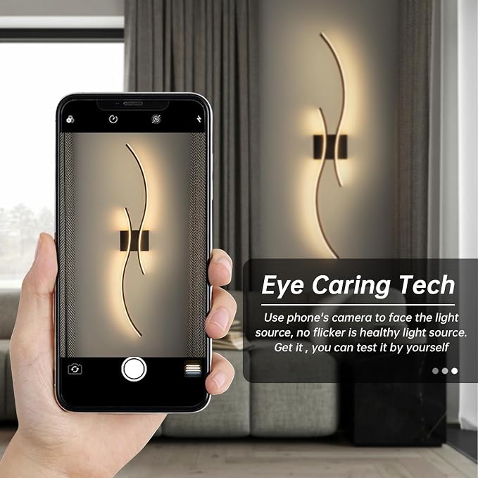 CANEOE Modern Led Wall Light, 39inch Black Indoor Led Wall Sconce Lighting - Image 3